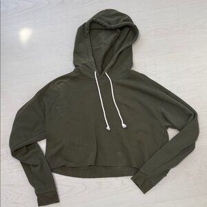 Wild Fable Dark Green Cropped Hoodie